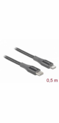 Delock Datový a nabíjecí kabel USB Type-C na Lightning pro iPhone, iPad a iPod šedá 0,5 m MFi