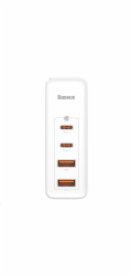 Baseus GaN2 Pro rychlonabíjecí adaptér 2x USB-C + 2x USB-A 100W bílá