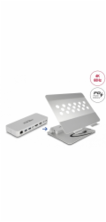 Delock - Dokovací stanice + stojan na notebook/tablet - USB-C / Thunderbolt 3 - HDMI, DP - 1GbE