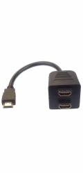 PremiumCord kphdma-6 Digitus kabel HDMI Y-rozbočovač, HDMI TypeA - 2x HDMI Typ A, 0,2m, CU, AWG30, stíněný, M / F, UL, pozlacený, černý