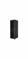 LANBERG Volně stojící skříň 19" 42U/600x800 (v rozloženém stavu) skleněné dveře LCD černá (RAL9004)  