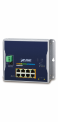 Planet WGS-5225-8P2S plochý L3 switch, 8x1Gb, 2x2.5Gb SFP, 8x PoE 802.3at 240W, 48-56VDC, -40~75°C, IP30, fanless