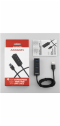 AXAGON HUE-M1AL, 4x USB 3.2 Gen 1 MINI hub, kovový, kabel USB-A 1.2m