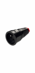 Instalační zásuvkaTaurus2 PC-2410-srw, přímá, pogumovaná, černá
