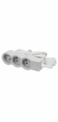 LEGRAND Revolution prodlužovací přívod 3x2P+T, kabel 3m, bílá-světlé šedá