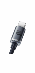 Baseus Crystal Shine Series nabíjecí/datový kabel USB-A / USB-C 100W 1,2m, černá