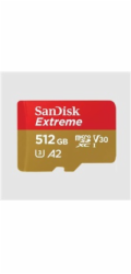 SanDisk micro SDXC karta 512GB Extreme (190 MB/s Class 10, UHS-I U3 V30) + adaptér