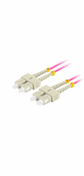 LANBERG optický patch cord MM SC/UPC-SC/UPC duplex 1m LSZH OM4 50/125 průměr 3mm, barva magenta  