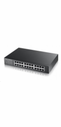 Zyxel GS1900-24E 24-port Desktop Gigabit Web Smart switch: 24x Gigabit metal, IPv6, 802.3az (Green), fanless, rack kit
