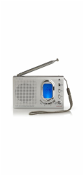 Nedis RDWR1000GY- FM Rádio Přenosné | AM / FM/ SW | Napájení z baterie/Síťové | Digitální |  1.5 W | Černá