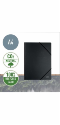 LEITZ Ekologické kartonové desky na dokumenty s gumičkou  RECYCLE, kartonové, A4, černá