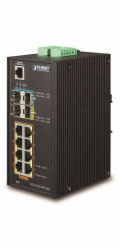 Planet IGS-5225-8P2S2X průmyslový L3 switch, 8x1Gb, 2x2.5Gb SFP, 2x10Gb SFP+, 8x PoE 802.3at 240W,dual 48-56VDC,-40~75°C