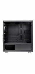 EVOLVEO M4, case mATX, 1x120mm PWM ventilátor, průhledná bočnice, černá