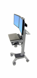ERGOTRON Neo-Flex® Dual WideView WorkSpace, pojízdný multifunkční vozík, uchycení pro dva monitory