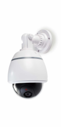 NEDIS atrapa bezpečnostní kamery s blikající LED/ dome/ IP44/ venkovní/ bílá