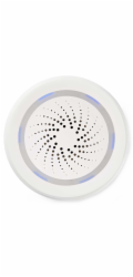 NEDIS Wi-Fi chytrá siréna/ alarm nebo vyzvánění/ hlasitost 85 dB/ micro USB/ bílá