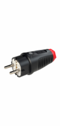 Instalační vidlice Taurus2 PC-0521-sr, přímá, pogumovaná, černá/červená