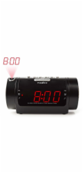 NEDIS digitální budík s rádiem/ LED displej/ promítání času/ AM/ FM/ odložené buzení/ časovač vypnutí/ 2 alarmy/ černý