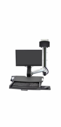 ERGOTRON StyleView® Combo System with Worksurface, Small CPU Holder (aluminum), držák na zeď, monitor/pc/myš/klávesnice