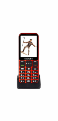 EVOLVEO EasyPhone LT, mobilní telefon pro seniory s nabíjecím stojánkem (červená barva)