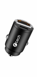 C-TECH nabíječka USB do auta UCC-02, 1x Type C + 1 x Type A, 30W
