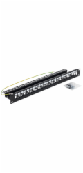 Triton 19  modulární patch panel 1U pro max. 24ks keystone,otvor 14,8x17,5mm , černý
