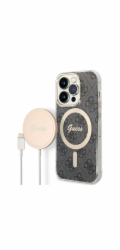 Hádej Case Case + Wireless Charger Gubpp14lh4eacsk Apple iPhone 14 Pro Black/Black Hard Case 4G Print Magsafe