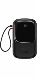 Powerbanka Baseus Qpow PRO s kabelem Lightning, portem USB-C a USB 20000 mAh, 20 W (černá)