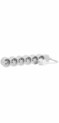 LEGRAND Revolution prodlužovací přívod 6x2P+T, kabel 3m, bílá-světlé šedá