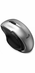 Genius Ergo 8200S 31030029404 GENIUS Ergo 8200S Silver/ 1200 dpi/ bezdrátová/ USB Type-C/ 5tlačítek/ tichá/ BlueEye senzor/ stříbrná