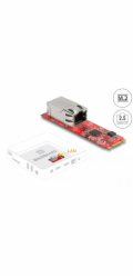 DeLOCK převodník M.2 Key B+M zástrčka na 1 x RJ45 2,5 Gigabit LAN port horizontální, LAN adaptér