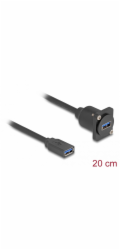 Delock - USB redukce (samcí-samicí) - USB typ A (F) do USB typ A (F) typ D - 20 cm - cerná