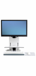 Ergotron SIT STAND Vertikální výtah, sada pro pacienty s pokoji (polštář zápěstí, držák myši, svislá nastavovací kolejnice, držák skeneru čárových kódů, tablet klávesnice, monitorovací rameno, police 