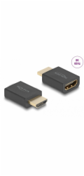 Delock Vysokorychlostní rozhraní HDMI s adaptérem sítě Ethernet, ze zástrčky na zásuvku, 8K 60 Hz, černé