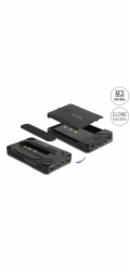 Delock Externí pouzdro USB Type-C pro 1 x SSD M.2 NVMe + 1 x SATA SSD / HDD 2.5” s funkcí klonování