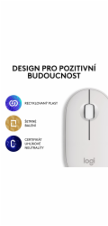 Logitech Wireless Pebble mouse 2, M350s, bílá