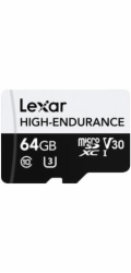 Lexar paměťová karta 64GB High-Endurance microSDHC/microSDXC™ UHS-I cards, (čtení/zápis:100/35MB/s) C10 A1 V30 U3