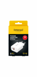 INTENSO W30AC, 2x USB A/C, Nabíjačka, 30W, biela