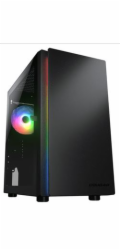 COUGAR PC skříň Purity RGB Black Mini Tower TG Front Panel ARGB strip / 1 x ARGB Fan / 3mm TG Left Panel