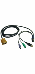 Kabel pro připojení přepínače KVM (řada B020,B022), HD15+PS2+USB-A/HD15 (Samec/Samec), 1.83m