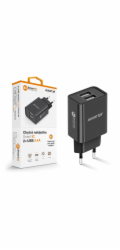 Chytrá síťová nabíječka ALIGATOR 2,4A, 2xUSB, smart IC, černá