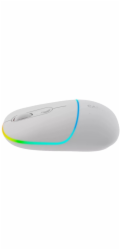 CANYON myš optická bezdrátová MW-22, RGB, 800/1200/1600 dpi, 4 tl, BT+2,4GHz, baterie 650mAh, snow white