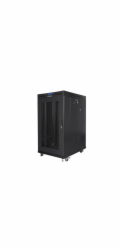 Volně stojící skříň 19 palců 22U 800x1000 perforované dveře LCD (ploché balení) V2 černá