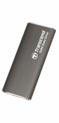 Transcend ESD265C 500GB, USB 10Gbps Type C, Externí SSD disk (3D NAND flash), kompaktní rozměry, stříbrný