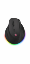 CONNECT IT FOR HEALTH Cloudy Left bezdrátová vertikální myš pro leváky, RGB podsvícení, 2xBT,USB  ČERNÁ