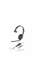 Poly Blackwire 5210 náhlavní souprava, 3.5 mm jack + USB-C/A adaptér, mono (bulk)