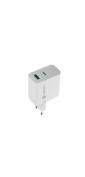 Univerzální USB nabíječka Natec RIBERA GaN 45W, 1X USB-A, 1X USB-C, bílá