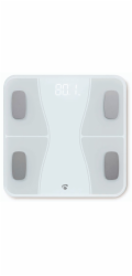 NEDIS chytrá osobní váha/ Bluetooth/ 16 měřících funkcí/ nosnost 180kg/ Android/ iOS/ ABS/ sklo/ bílá