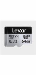 Lexar paměťová karta 64GB High-Performance Silver Plus microSDXC™ UHS-I, čtení/zápis: 205/100MB/s