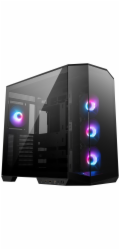 MSI skříň MAG PANO 100R PZ Black/ bez zdroje/ levé a přední sklo/ 4x 120 mm A-RGB fan/ 1x USB-C/ 1x USB3.2/ černá